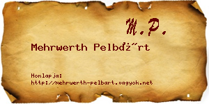 Mehrwerth Pelbárt névjegykártya